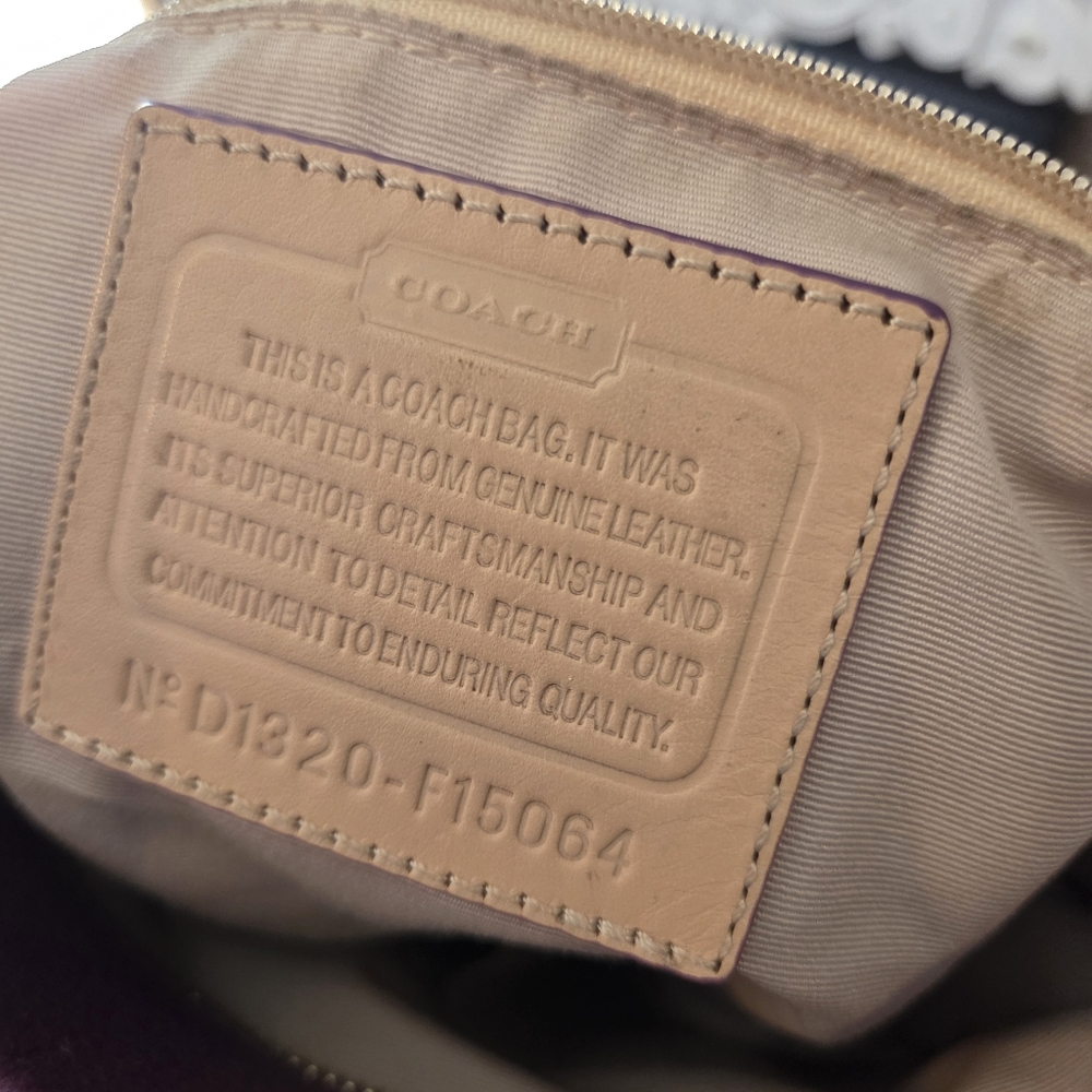 Coach Leather Hobo Shoulder Bag in Deep Plum - Picture 8 of 16